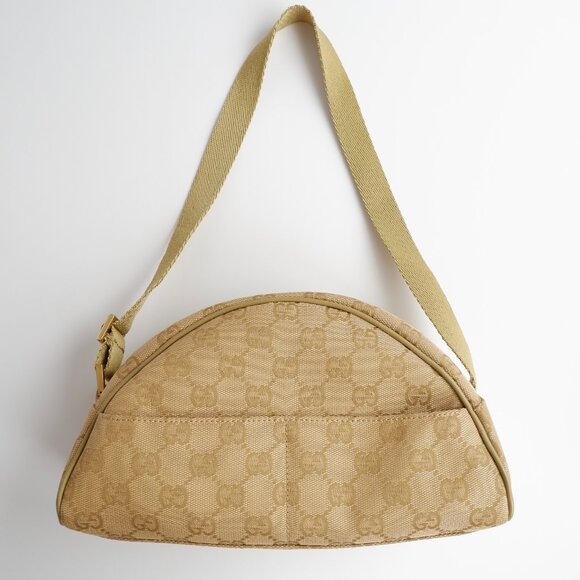 Authentic Preowned Gucci Green GG Canvas Half Moon Shoulder Bag - Picture 2 of 16